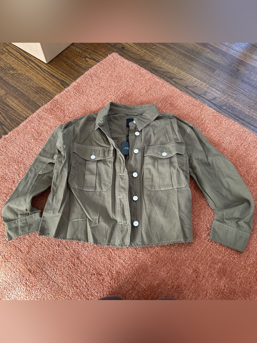 Joe’s Jeans Olive Green Cropped Utility Jean Jacket